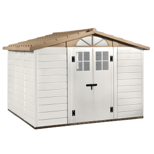 Garofalo Tuscany Evo 280 - Abri de jardin - Avec fenêtres et porte à double battant - 282,5 x 242,5 x 225 cm
