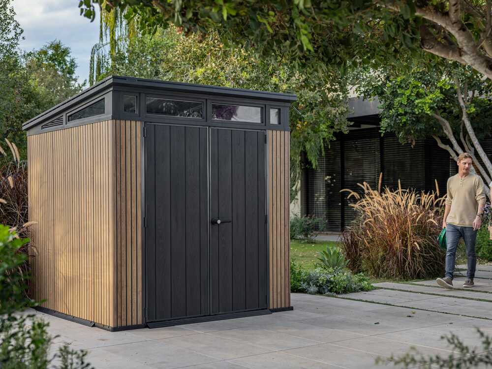 Keter Signature Venetian 7x7 - Abri de jardin - Avec porte à double battant - 214x218x226 cm - GAILLAC JARDINAGE Keter Signature Venetian 7x7 - Abri de jardin - Avec porte à double battant - 214x218x226 cm