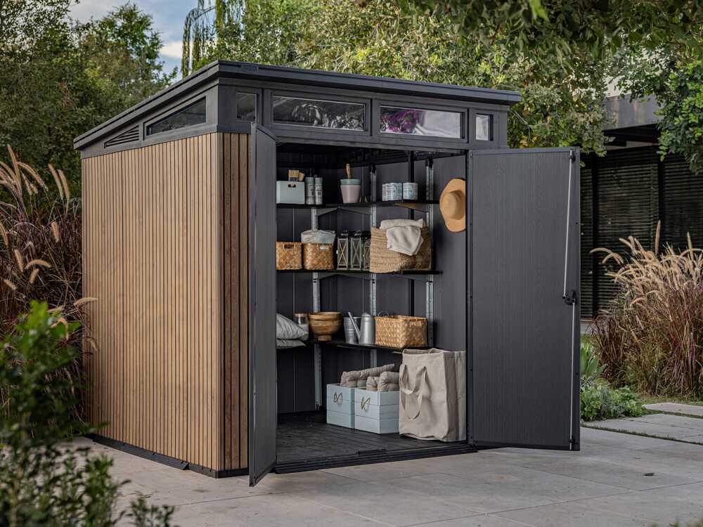 Keter Signature Venetian 7x7 - Abri de jardin - Avec porte à double battant - 214x218x226 cm - GAILLAC JARDINAGE Keter Signature Venetian 7x7 - Abri de jardin - Avec porte à double battant - 214x218x226 cm