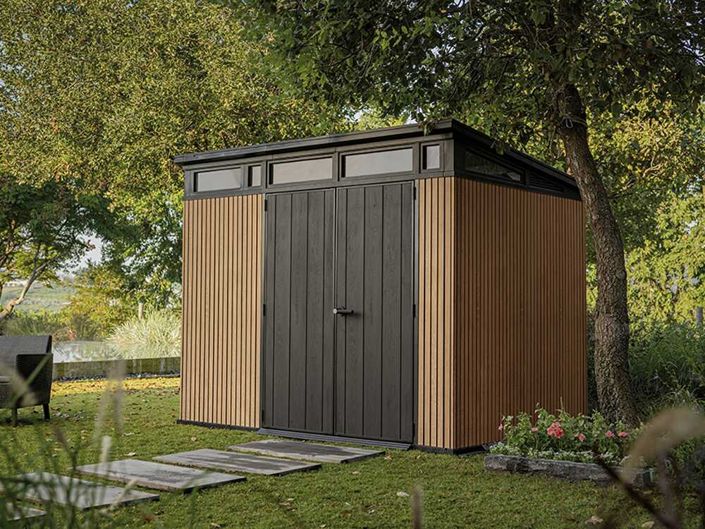 Keter Signature Venetian 9x7 - Abri de jardin - Avec porte à double battant - 277x218x226 cm - GAILLAC JARDINAGE Keter Signature Venetian 9x7 - Abri de jardin - Avec porte à double battant - 277x218x226 cm
