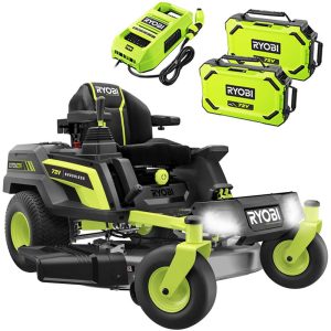 Ryobi ZTRX107 - Tracteur tondeuse sur batterie rayon de braquage zéro - 72V/20Ah - coupe de 107cm - 2en1