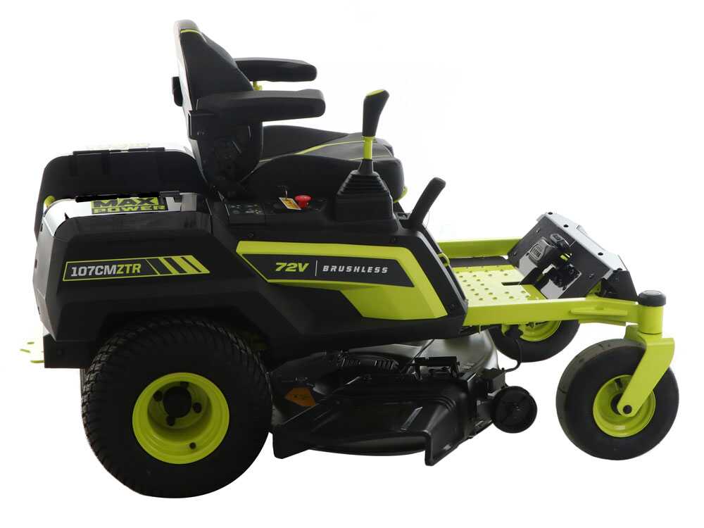 Ryobi ZTRX107 - Tracteur tondeuse sur batterie rayon de braquage zéro - 72V20Ah - coupe de 107cm - 2en1 - GAILLAC JARDINAGE Ryobi ZTRX107 - Tracteur tondeuse sur batterie rayon de braquage zéro - 72V/20Ah - coupe de 107cm - 2en1